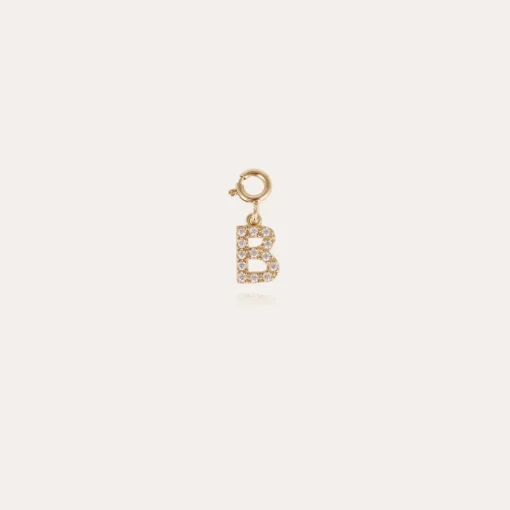 Letter B pendant charms strass gold