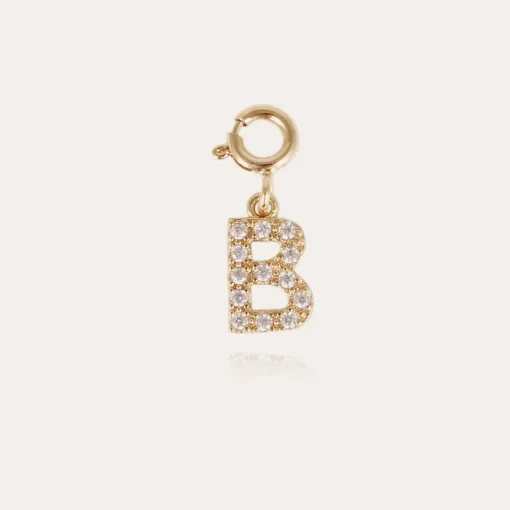 Letter B pendant charms strass gold