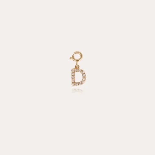 Letter D pendant charms strass gold