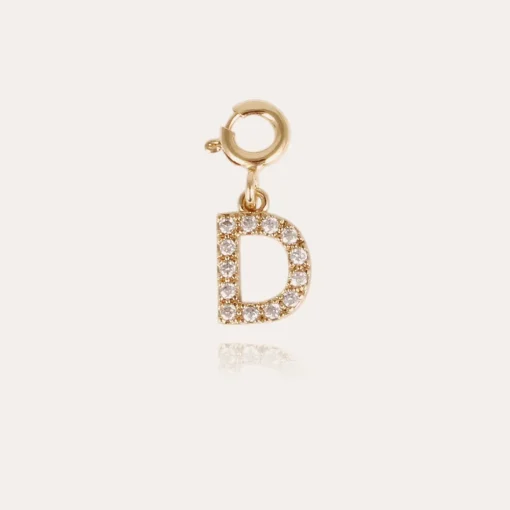 Letter D pendant charms strass gold