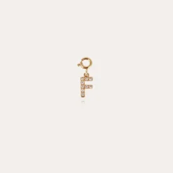 Letter F pendant ccharms strass gold