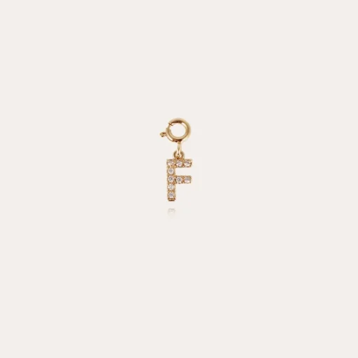 Letter F pendant ccharms strass gold