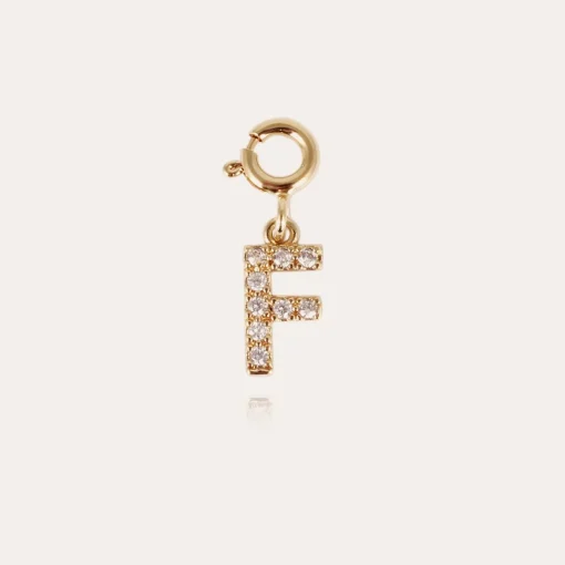 Letter F pendant ccharms strass gold