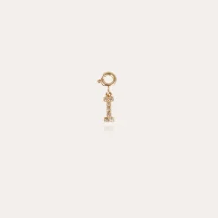Letter I pendant charms strass gold
