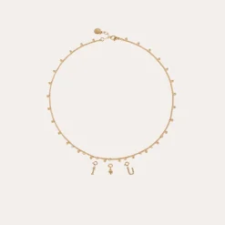 Letter I pendant charms strass gold