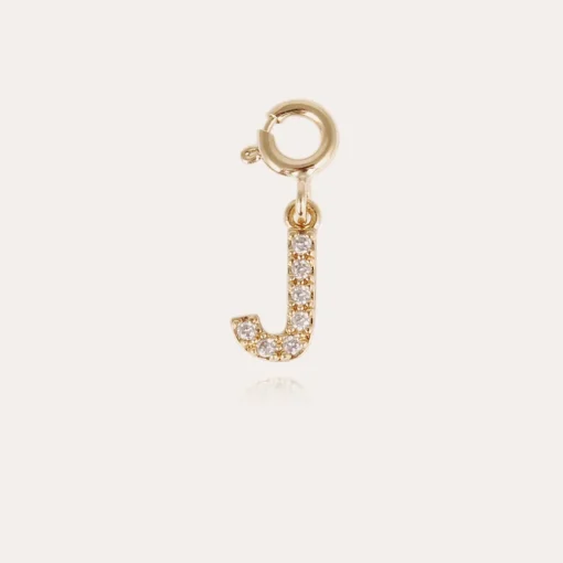 Letter J pendant charms strass gold