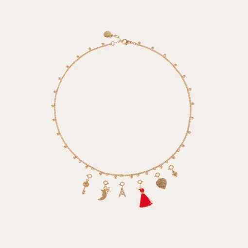 Letter M pendant charms strass gold