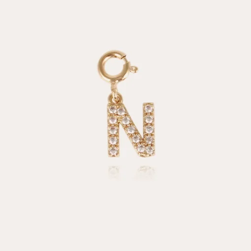 Letter N pendant charms strass gold