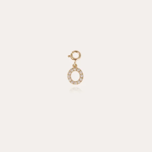 Letter O pendant charms strass gold