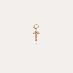Letter T pendant charms strass gold