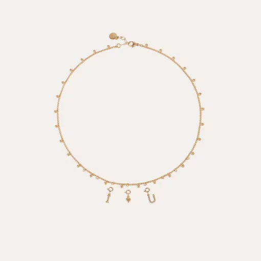 Letter U pendant charms strass gold