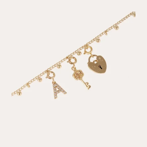 Letter U pendant charms strass gold