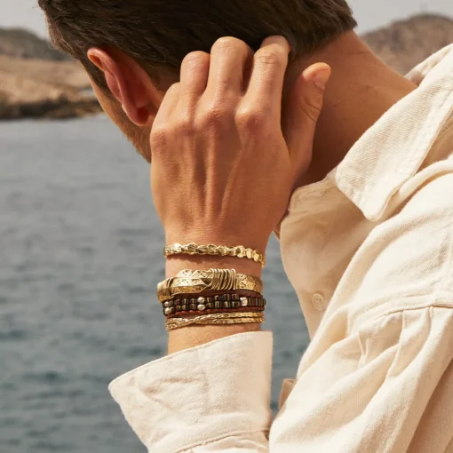 Liane bangle bracelet large size gold