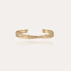 Liane crossed bangle bracelet mini gold