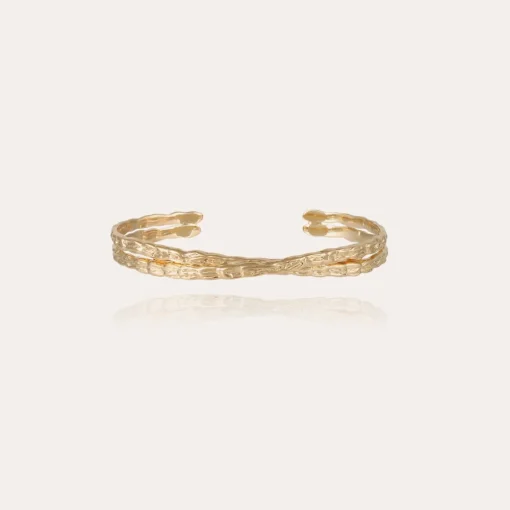 Liane crossed bangle bracelet mini gold