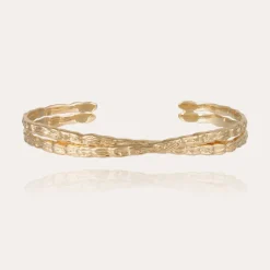 Liane crossed bangle bracelet mini gold