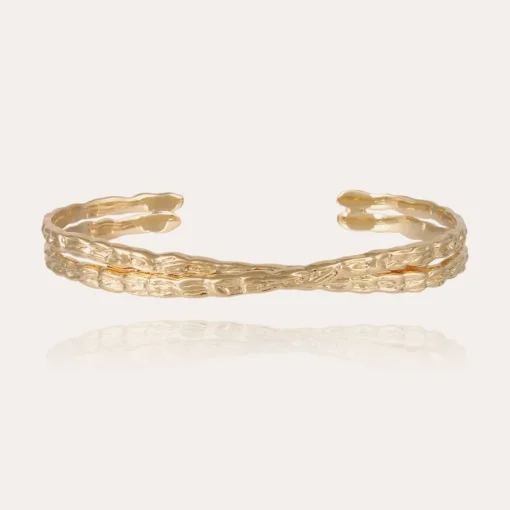 Liane crossed bangle bracelet mini gold