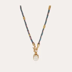 Lima Scaramouche necklace gold - White Mother-of-pearl