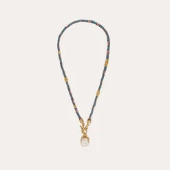 Lima Scaramouche necklace gold - White Mother-of-pearl