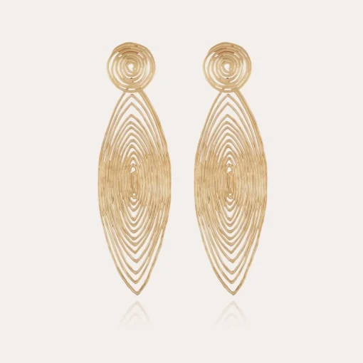 Longwave earrings large size gold