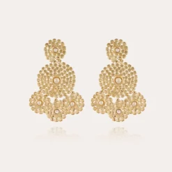 Lucky Sequin cabochons earrings small size gold