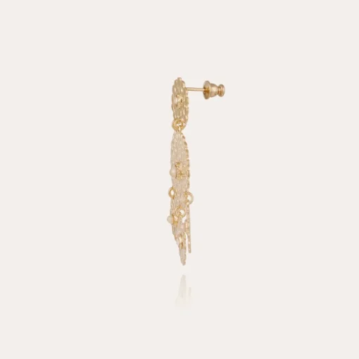 Lucky Sequin cabochons earrings small size gold