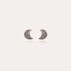 Luna Wave studs earrings small size silver