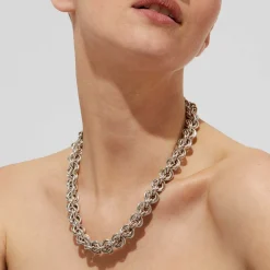Maille rond entrecroisé necklace silver