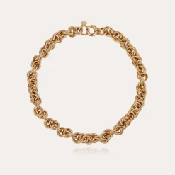 Maille rond entrecroise necklace large size gold