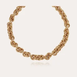 Maille rond entrecroise necklace large size gold