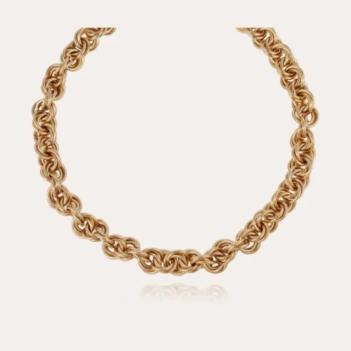Maille rond entrecroise necklace large size gold