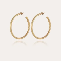 Maori hoop earrings small size gold