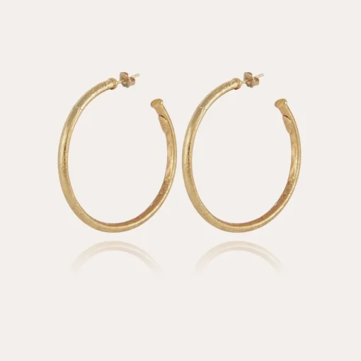 Maori hoop earrings small size gold