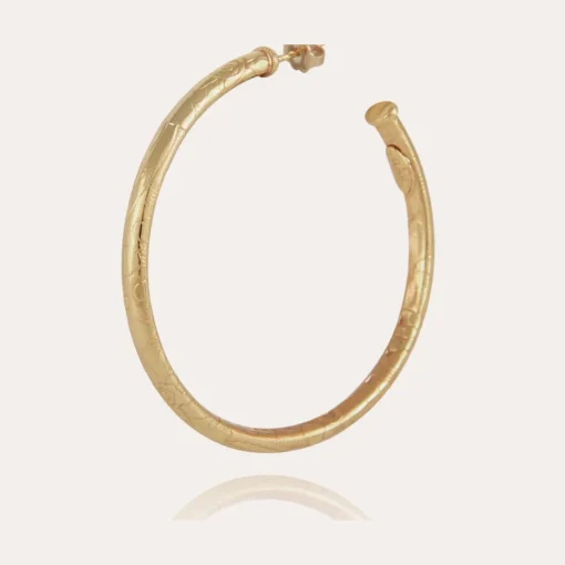 Maori hoop earrings small size gold