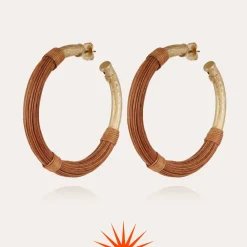 Maoro earrings large size gold - Wicker - 55 years collection
