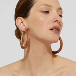 Maoro earrings large size gold - Wicker - 55 years collection