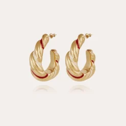 Meltem enamel earrings gold