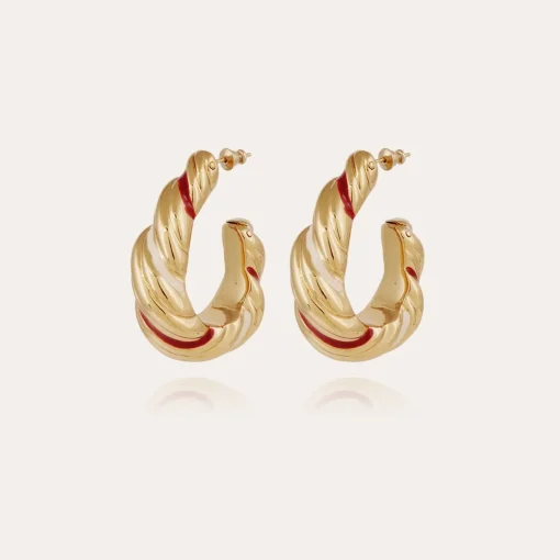 Meltem enamel earrings gold