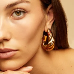 Meltem enamel earrings gold