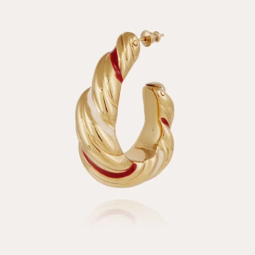 Meltem enamel earrings gold