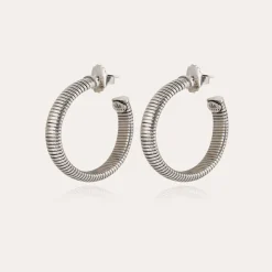 Milo hoop earrings small size silver