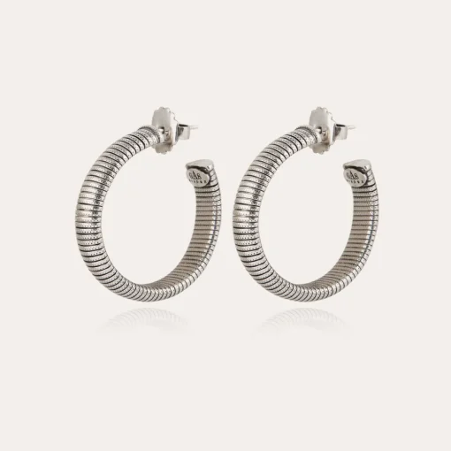 Milo hoop earrings small size silver