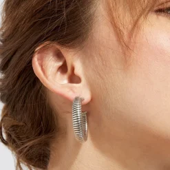 Milo hoop earrings small size silver