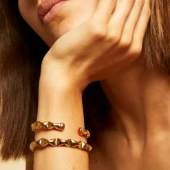 Moki cabochons bracelet gold
