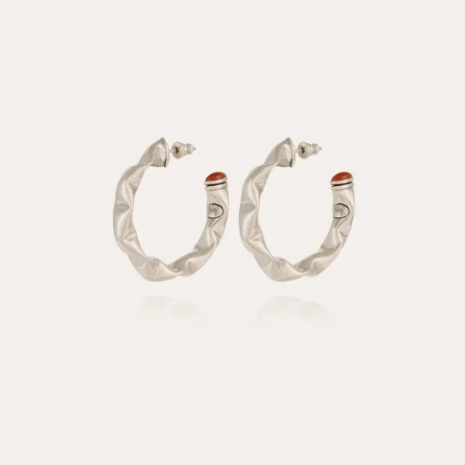 Moki cabochons earrings small size silver
