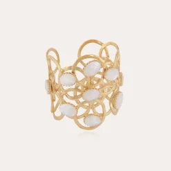Olympie mother-of-pearl bracelet gold - White Mother-of-pearl