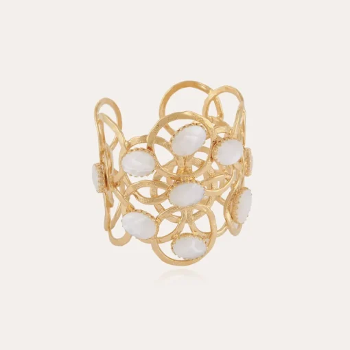 Olympie mother-of-pearl bracelet gold - White Mother-of-pearl