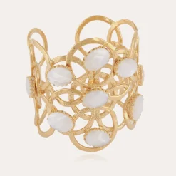 Olympie mother-of-pearl bracelet gold - White Mother-of-pearl