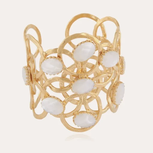 Olympie mother-of-pearl bracelet gold - White Mother-of-pearl