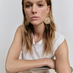 Onde Chain earrings large size gold